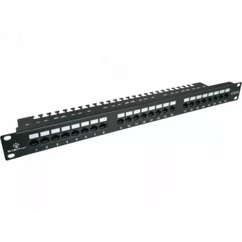Patch panel Alantec PK001 24-port UTP Cat.6 1U 19 inch – 24x RJ45, U/UTP (UTP), black