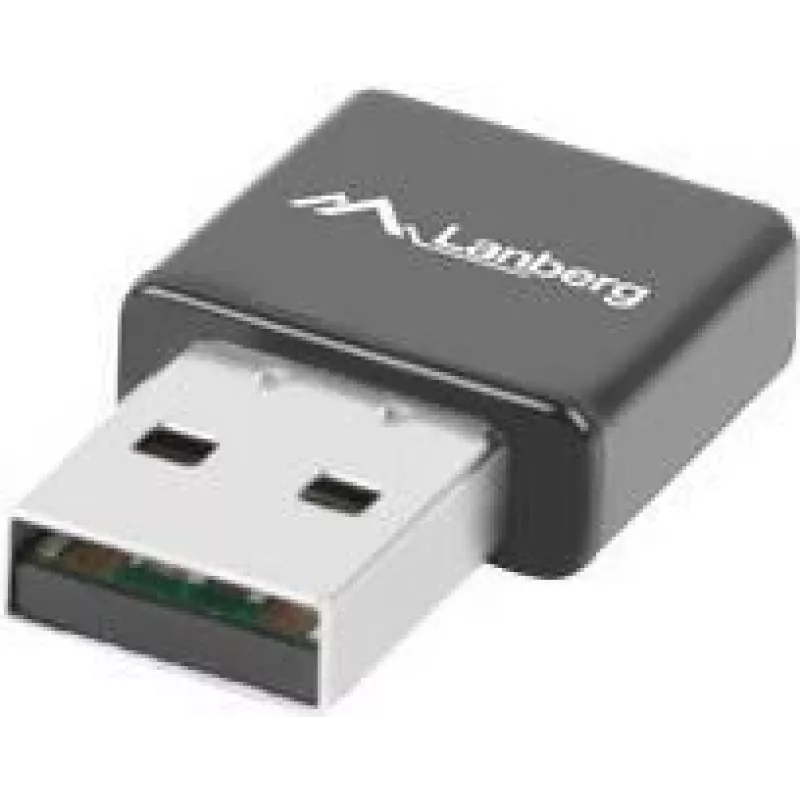 USB wireless network adapter LANBERG NC-0300-WI, 2x internal antennas 2 dBi, USB 2.0, up to 2400 Mbit/s, black