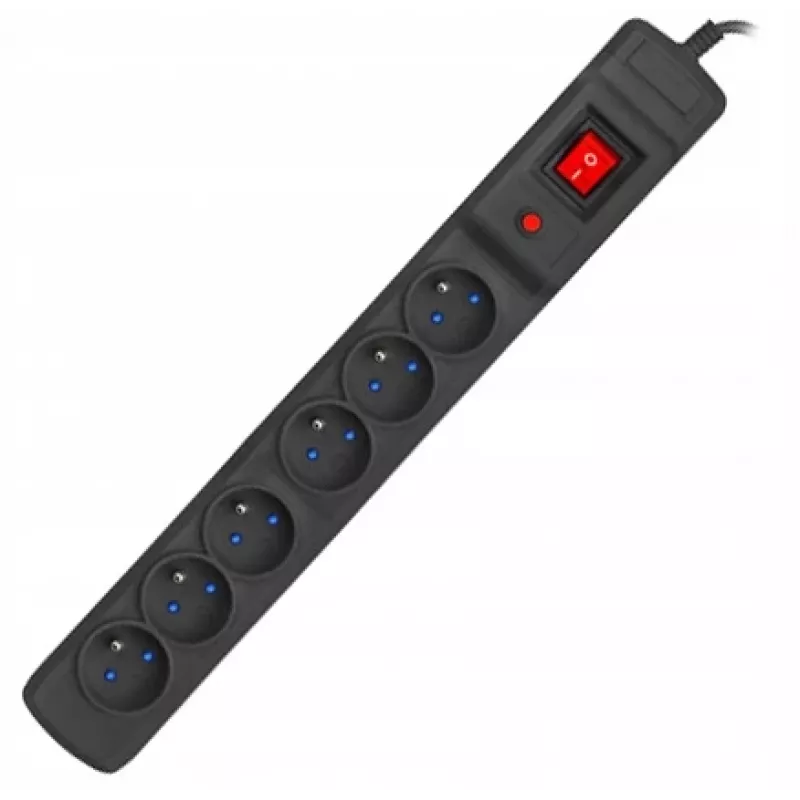 Power strip ARMAC Multi M6 surge protector, 6 outlets, 10 m cable, black