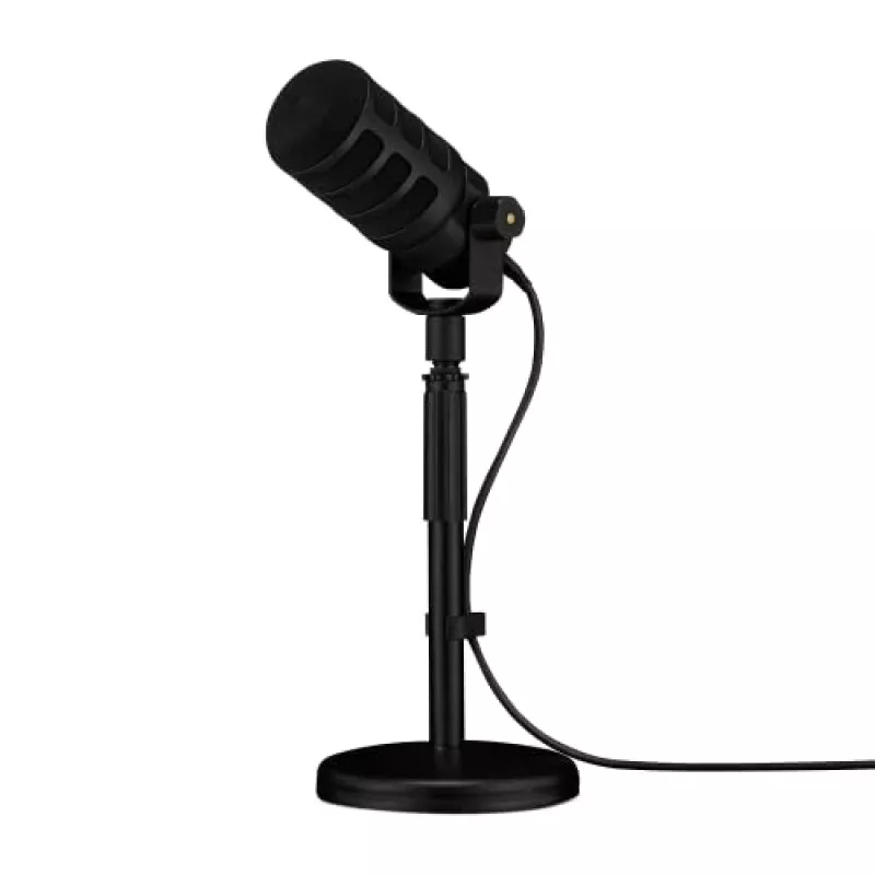 Studio microphone RØDE PodMic USB — cardioid XLR/USB, 24-bit/48 kHz, USB-C, headphone out, rotary volume, black