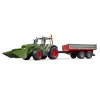 Toy tractor BRUDER Fendt Vario 211 with front loader and side trailer