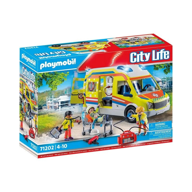 Playmobil 71202 City Life Ambulance with Lights and Sound Toy Playset Suitable for Ages 4+ Single