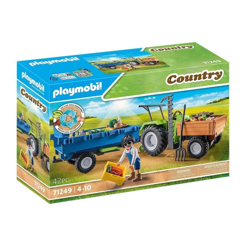 Playmobil Harvester Tractor with Trailer - Pretend Play & Imaginative Play for Ages 6 to 9 - Fat Brain Toys