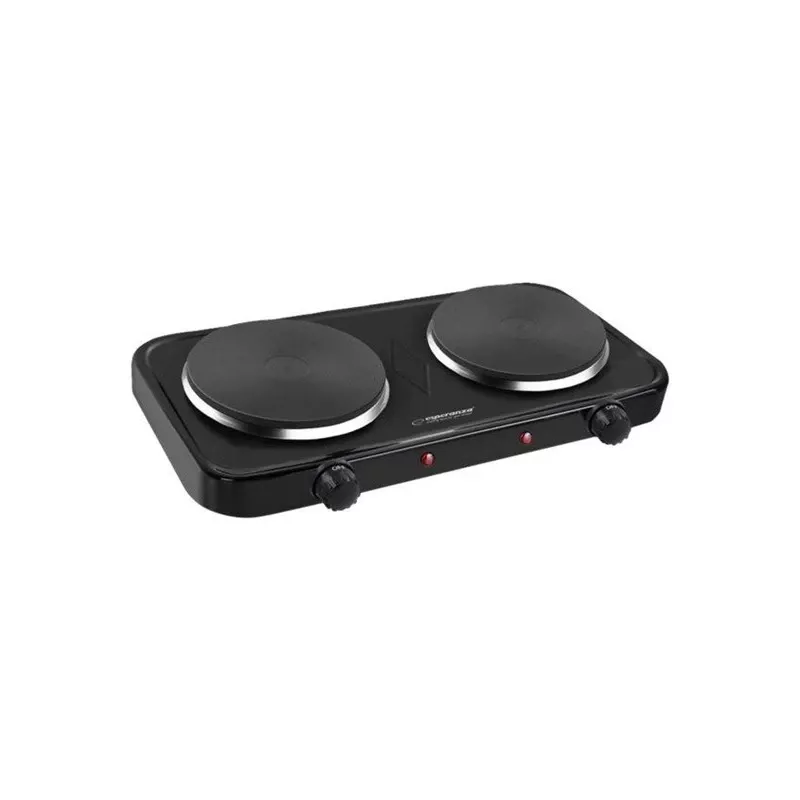 Countertop electric hob ESPERANZA EKH010K — 2-zone black, 155 mm, 2000 W, rotary controls