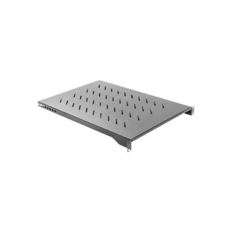 Rack shelf LANBERG AK-1010-B for 19 inch cabinets, 1U, 482.6×750×45 mm, max load 15 kg, black