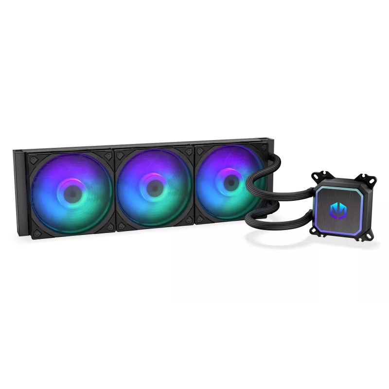 All-in-one liquid cooler ENDORFY Navis F360 ARGB Black — 360mm radiator, 3x 120×25 mm fans, 250–1800 RPM, pump 1600–2600 RPM, LGA 1700/AM5/AM4 support
