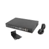 Unmanaged switch LANBERG RSFE-16P-2C-150 — 18-port Gigabit, 16 PoE+/2 SFP, 150 W total, 1U rack, metal, black