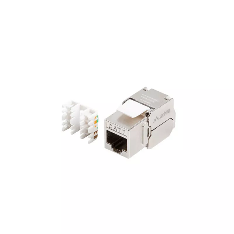 Keystone module Lanberg KSF7-2000 Flat Stainless Steel