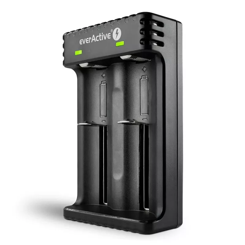 Battery charger everActive LC200 household USB, 2-bay, Li-Ion, supports A/AA/AAA/AAAA/C/D, 5 V input, 4.2 V output, black
