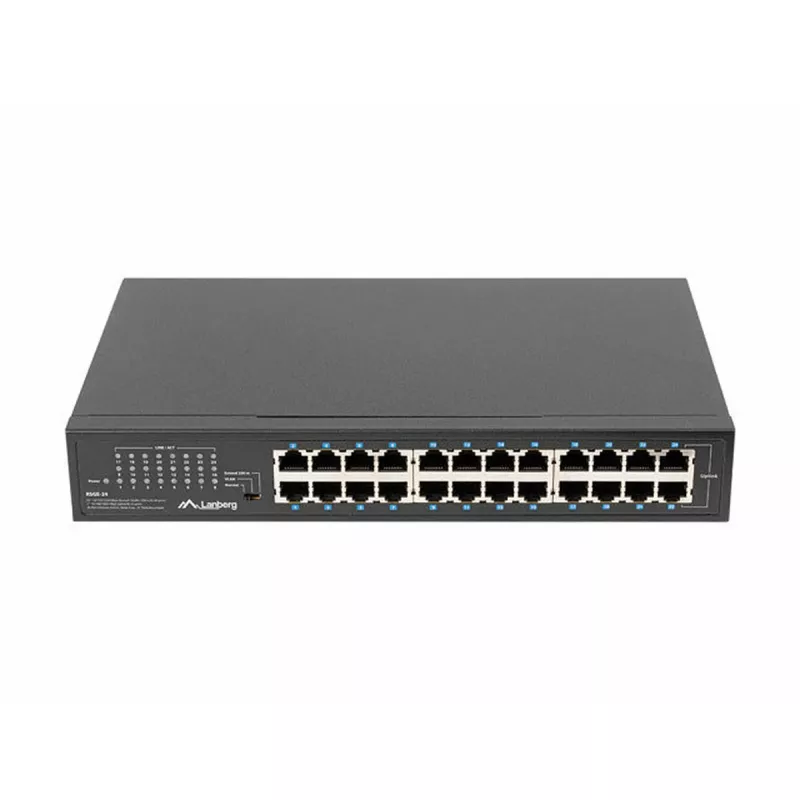 Unmanaged switch LANBERG RSGE-24 — 24× Gigabit Ethernet 1U, rack-mountable, black