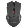 Wireless Optical Mouse DEFENDER ACCURA MM-275 RF, ambidextrous, 1600 DPI, USB RF receiver, 5–6 buttons, black/red