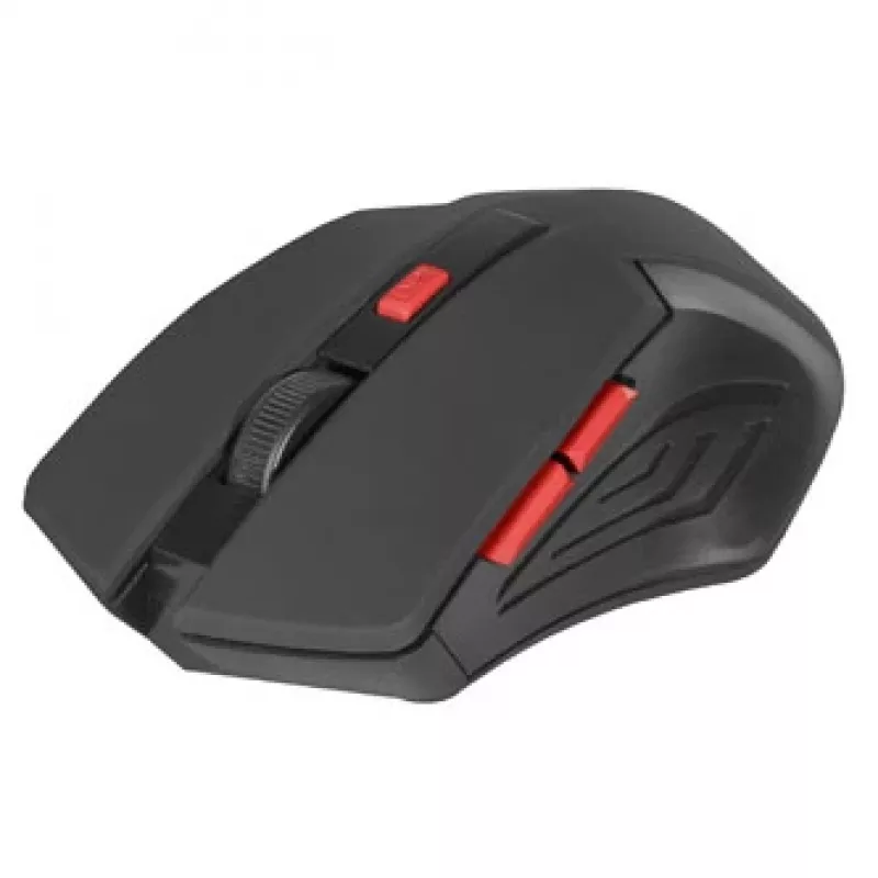 Wireless Optical Mouse DEFENDER ACCURA MM-275 RF, ambidextrous, 1600 DPI, USB RF receiver, 5–6 buttons, black/red