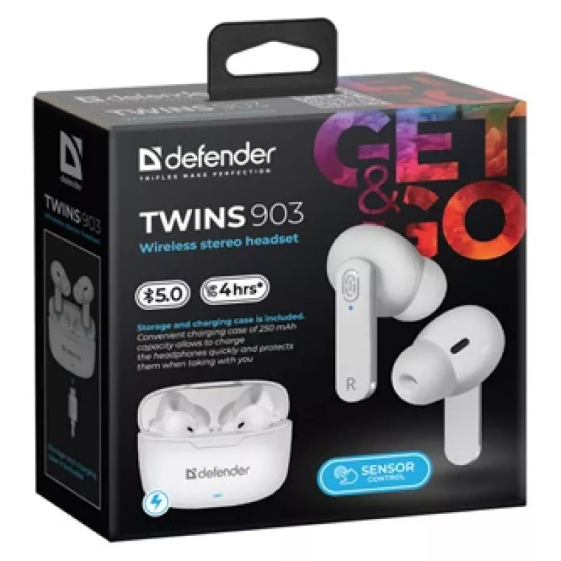 Defender TWINS 903 Bluetooth headphones, white