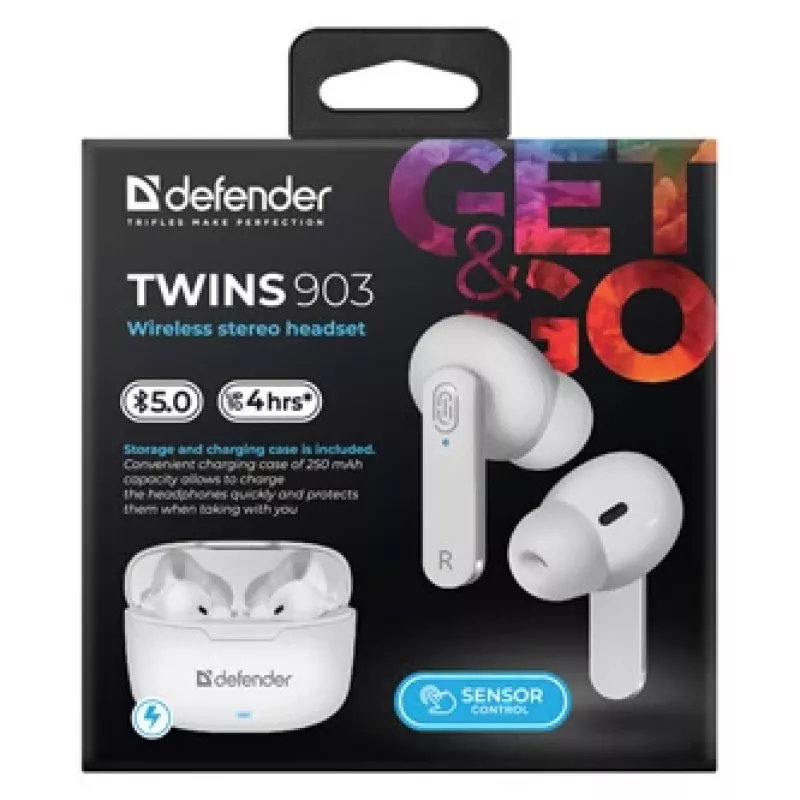 Defender TWINS 903 Bluetooth headphones, white