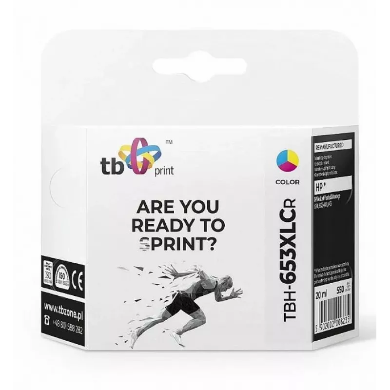 Inkjet for HP DJ6075 TBH-653XLCR CMY ref.