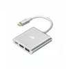 USB C Adapter Hub TB AKTBXVAU3HMPDAV — 3-in-1: HDMI + USB-A + USB-C PD, Silver