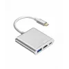 USB C Adapter Hub TB AKTBXVAU3HMPDAV — 3-in-1: HDMI + USB-A + USB-C PD, Silver