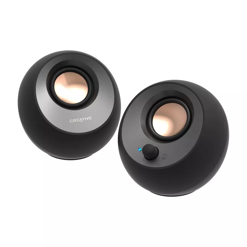 CREATIVE Pebble V3 Minimalistic 2.0 USB-C Desktop Speakers with USB Audio Clear Dialog Enhancement Bluetooth 5.0 8W RMS with 16W Peak Power USB-a