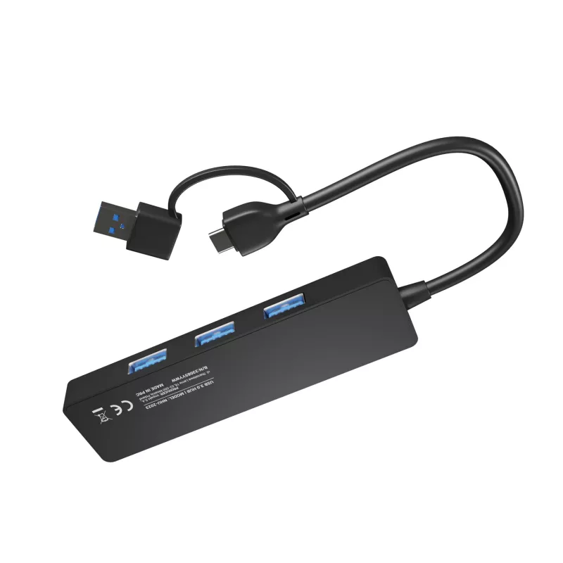 USB Hub NATEC Mayfly USB 3.2 Gen 1 Type-A Type-C 5000 Mbit/s Black