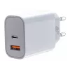 Universal charger 2x3A USB C + USB A Power Delivery white