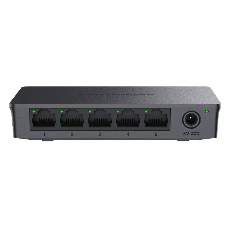 Grandstream GWN7700 Layer 2 Unmanaged Switch 5x Gigabit Ports 10Gbps Switching Capacity 802.1p QoS Black Desktop/Wall-Mount 5VDC