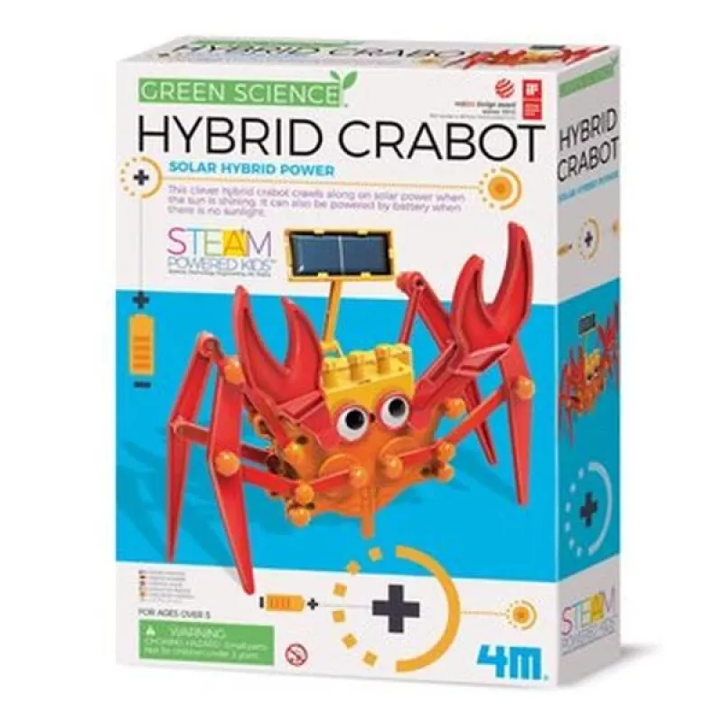 4M Green Science Hybrid Crabot - Solar Power Crawling Crab Kit - for Kids Ages 5+