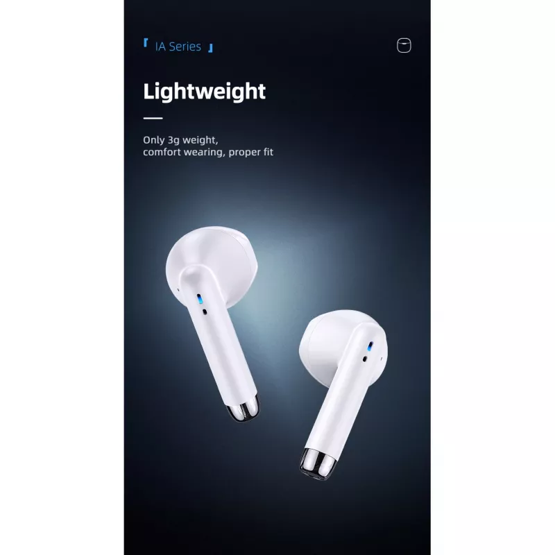 USAMS Słuchawki Bluetooth 5.0 TWS IAseries bezprzewodowe czarny/black BHUIA01 (US-IA04)