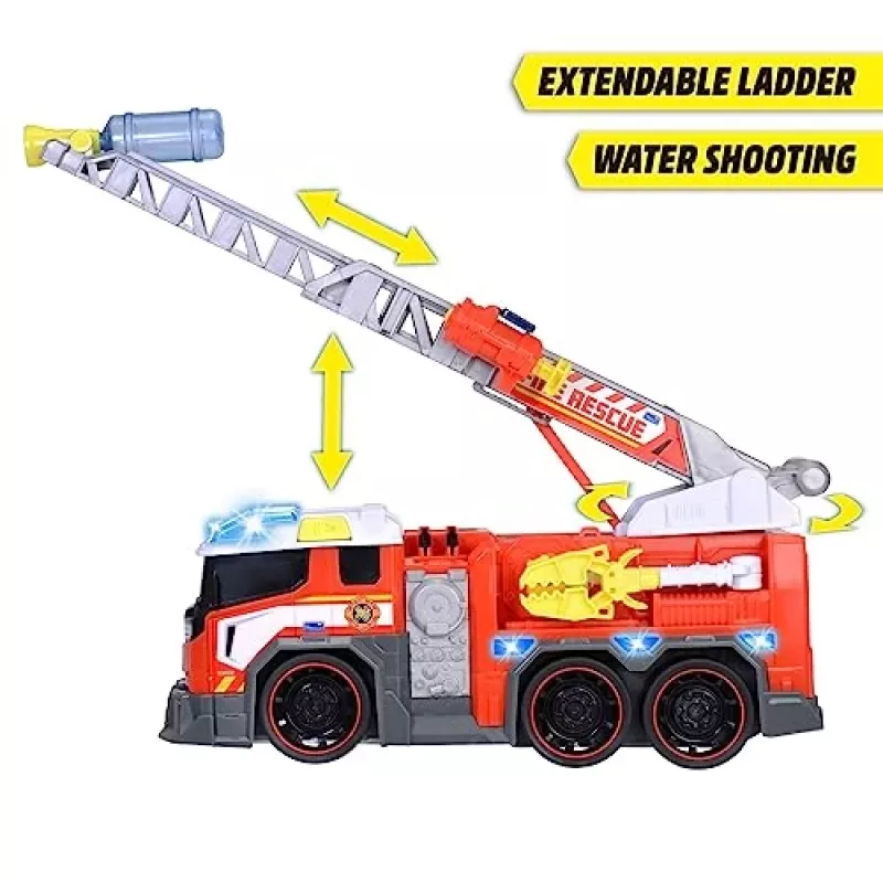 Fire truck toy Dickie model 203307000 — battery-powered, for ages 3+, colors: black/blue/red/white/yellow