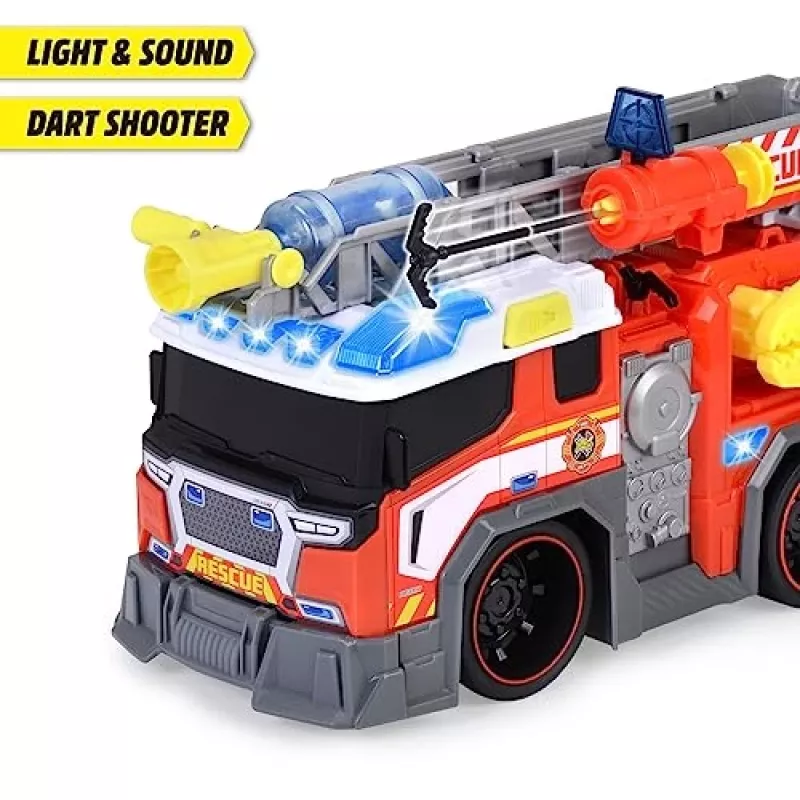 Fire truck toy Dickie model 203307000 — battery-powered, for ages 3+, colors: black/blue/red/white/yellow