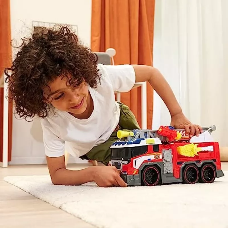 Fire truck toy Dickie model 203307000 — battery-powered, for ages 3+, colors: black/blue/red/white/yellow