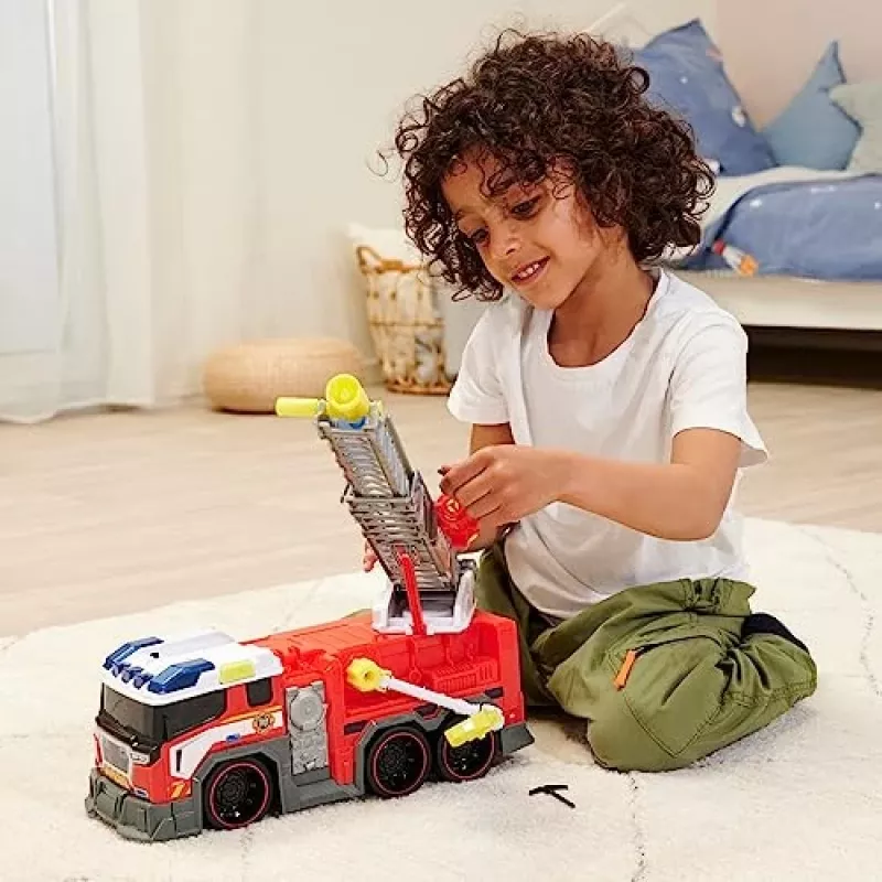Fire truck toy Dickie model 203307000 — battery-powered, for ages 3+, colors: black/blue/red/white/yellow