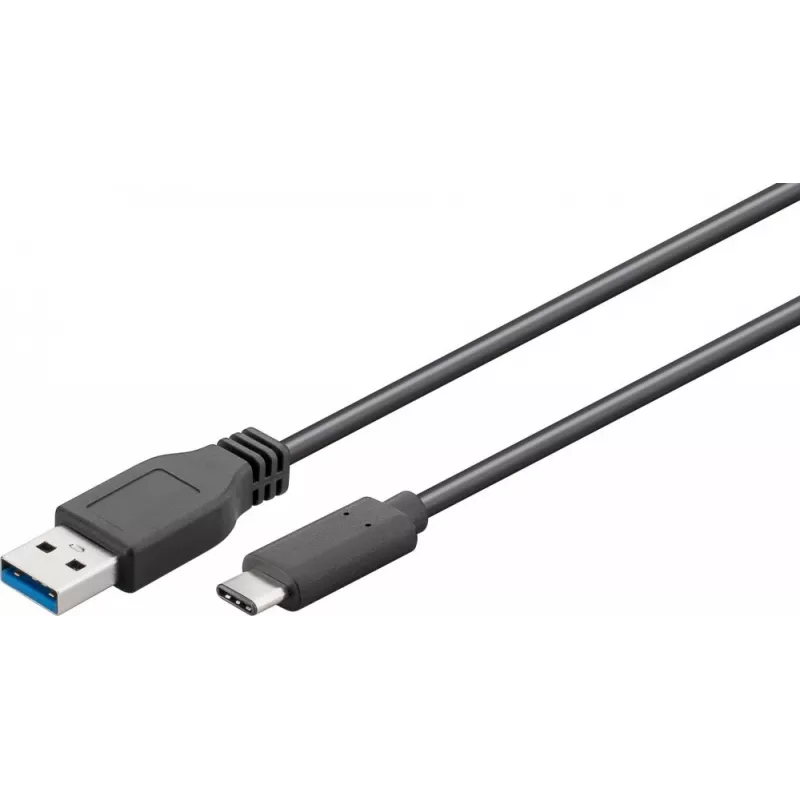 Wentronic Goobay USB 3.0 SuperSpeed Cable > USB-C™, Black, 2 m - USB 3.0-Plug (Type A) > USB-C Plug (71221)
