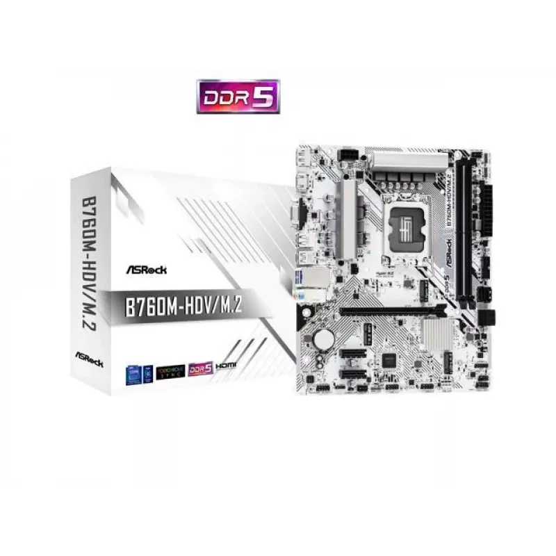 ASRock B760M-HDV/M.2 DDR5 Micro-ATX Motherboard