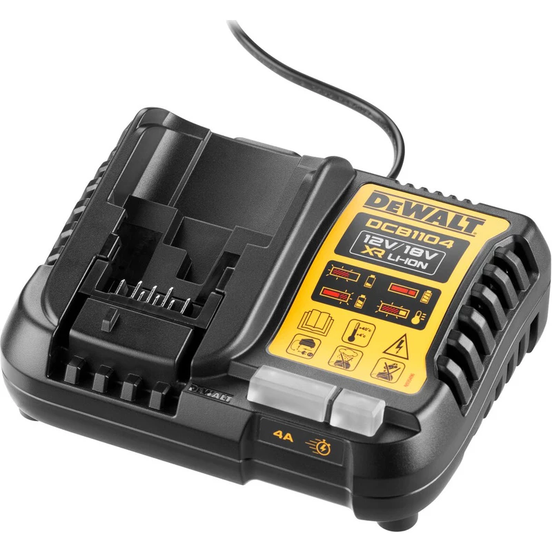 Battery charger DeWalt DCB1104-QW for 10.8V and 14.4V Li-ion batteries, compact design