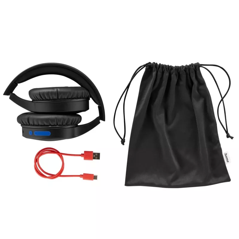 Hama 00184160 headphones/headset Wired & Wireless Head-band Calls/Music USB Type-C Bluetooth Black, Blue