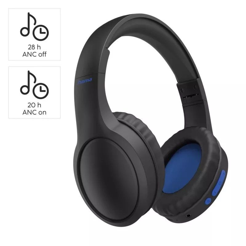 Hama 00184160 headphones/headset Wired & Wireless Head-band Calls/Music USB Type-C Bluetooth Black, Blue