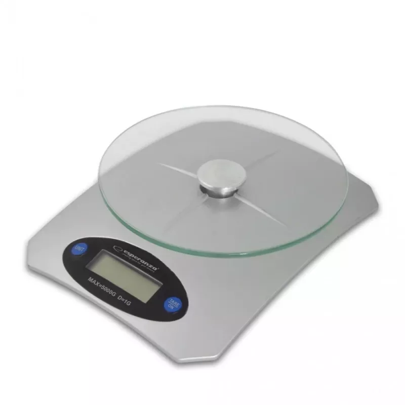 Electronic kitchen scale ESPERANZA Avocado Grey — 5 kg capacity, bamboo platform, g/lb/oz units
