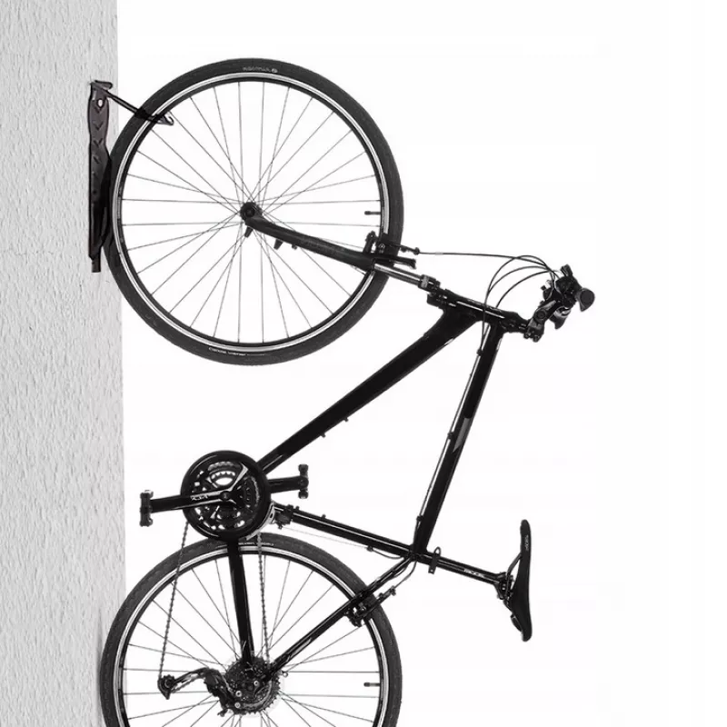 Wall-mounted bicycle rack MACLEAN MC-432, vertical bike mount, adjustable width, max load 30 kg, black