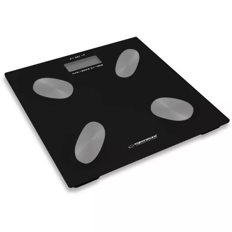 Electronic personal scale ESPERANZA EBS022K — digital fat scale, tempered glass, 180 kg, BMI, 12-user memory