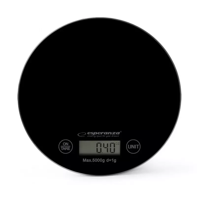 Esperanza EKS003K Kitchen Scale Black Flat Surface Rotondo Electronic Kitchen Scale