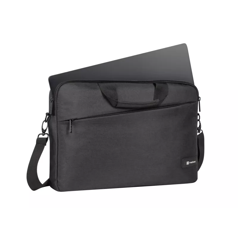 Briefcase NATEC Beira 39.6 cm (15.6 inch) — polyester, 1 main compartment, shoulder strap, black