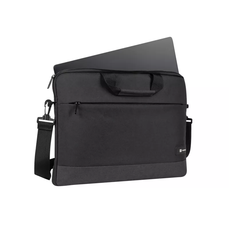 Briefcase NATEC Goa for 39.6 cm (15.6 inch) laptops, polyester, 1 chamber, shoulder strap, black