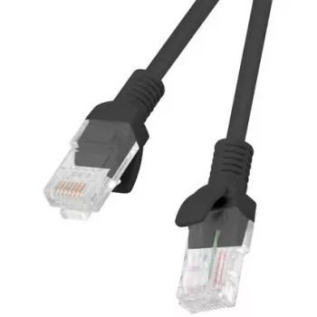 Network cable LANBERG PCU5-20CC-0025-BK RJ-45 Cat5e 0.25 m black, U/UTP, CCA, AWG26