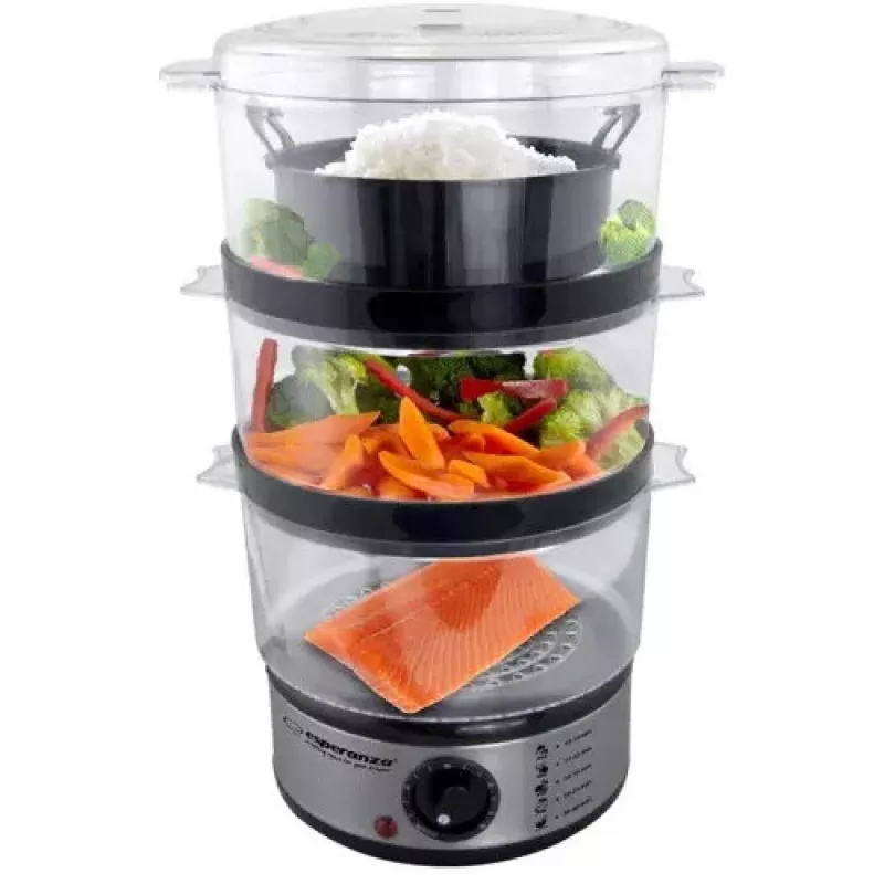 Esperanza Steam Volcano EKG009 Food Steamer, 3 Baskets, 400 W