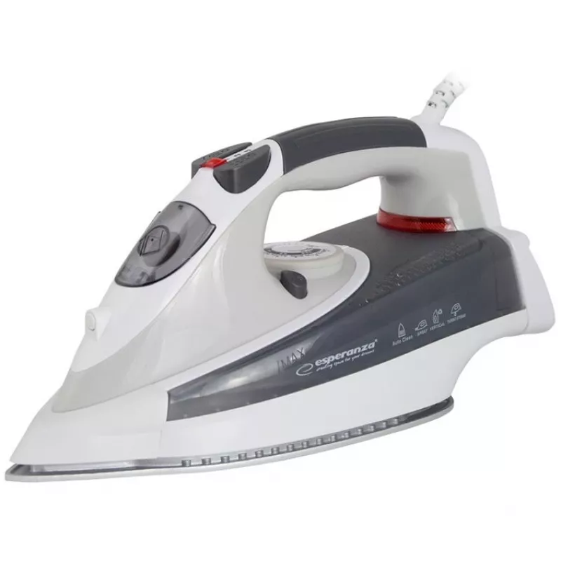 Steam iron ESPERANZA CHINO EHI009 — steam & dry, 0.3 L tank, ceramic soleplate, 220–240V, 50–60Hz, 1.5 m cord