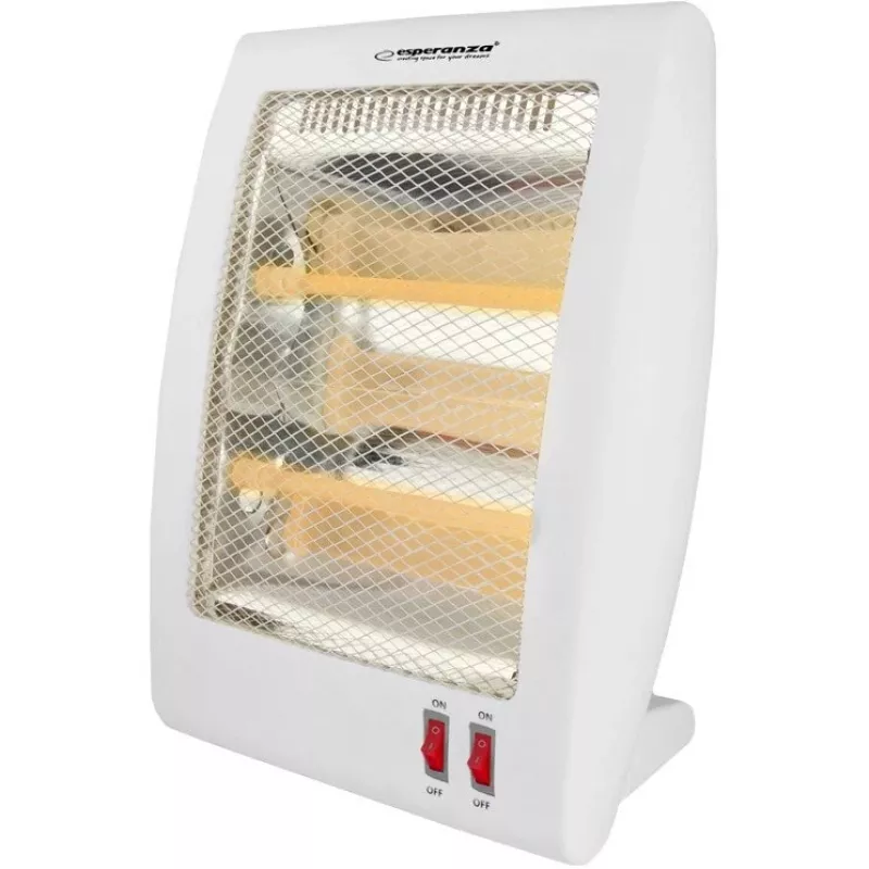 Quartz electric space heater ESPERANZA EHH010 400W/800W, white, 1.2 m cord, buttons, adjustable thermostat