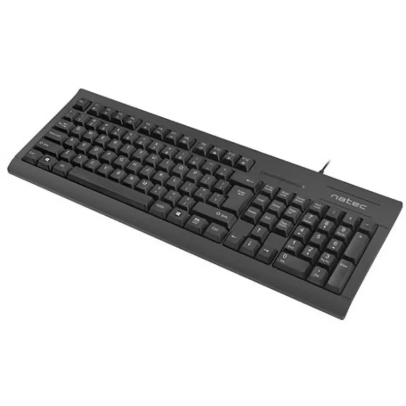 Wired full-size keyboard NATEC MORAY Home/Office USB QWERTY US International Black, 104 keys, numeric keypad