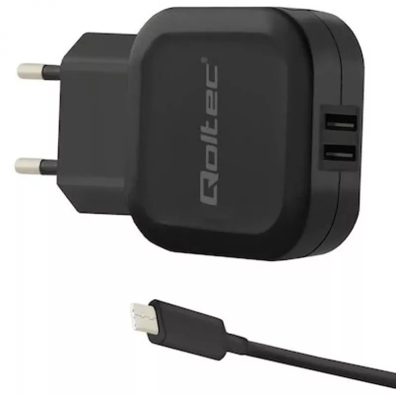 Qoltec 50188 mobile device charger Laptop, Smartphone, Smartwatch, Tablet, Telephone, Universal Black AC, DC Indoor