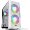 PC Case MODECOM AMIRANI ARGB Midi Tower White — ATX/ITX, 35 cm GPU, 16.5 cm CPU cooler, 2x200 mm fans