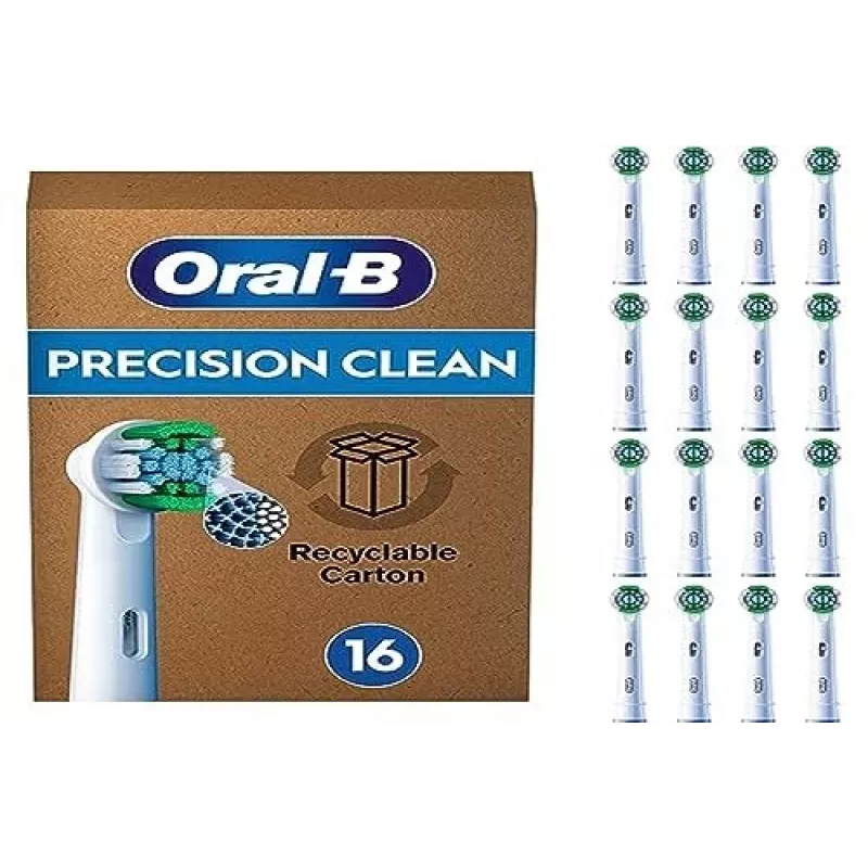 Oral B Precision Clean Toothbrush Heads 16 Pack White